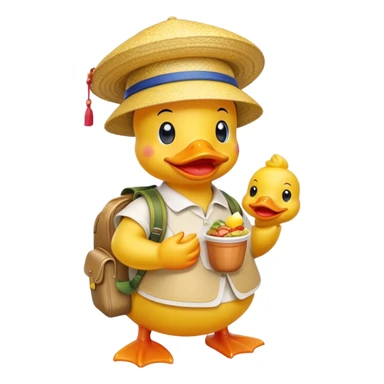 rubber duck with thai food traveling sticker