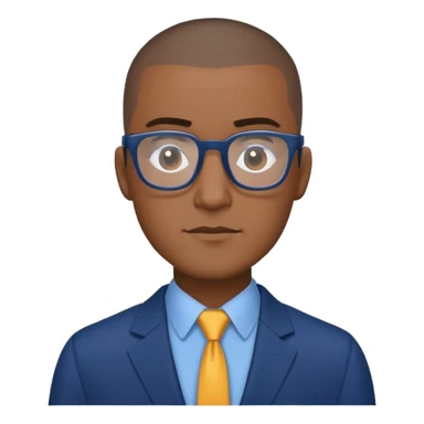 Buzz cut Latino with rectangle glasses and dark blue suit  sticker