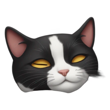 Sleeping tuxedo cat sticker
