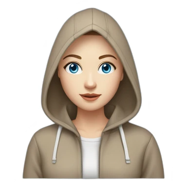 beautiful girl with computer,blue eyes,beautiful girl with short hair with computer,blue eyes,white skin, makeup, hoodie,short light-brown hair,code in background sticker