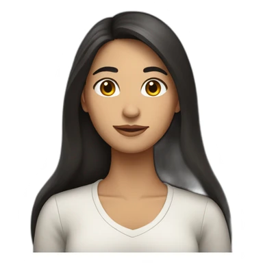 Chilean woman with dark long hair sticker