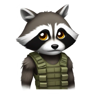 Combat raccoon sticker