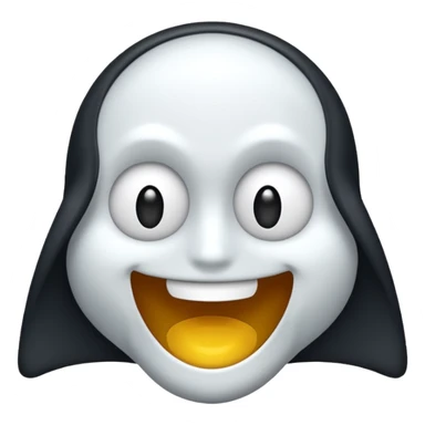 Emojis qui rigole fusionné avec l’emojis fantôme  sticker