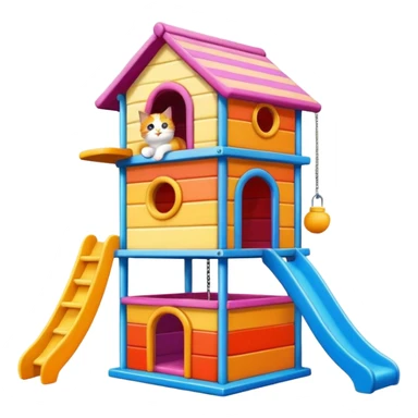 cats relaxing in a vertical playhouse sticker