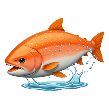 salmon flopping around on land sticker
