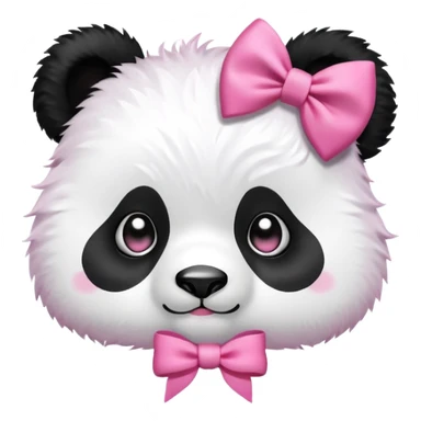 panda with pink hair bow  sticker