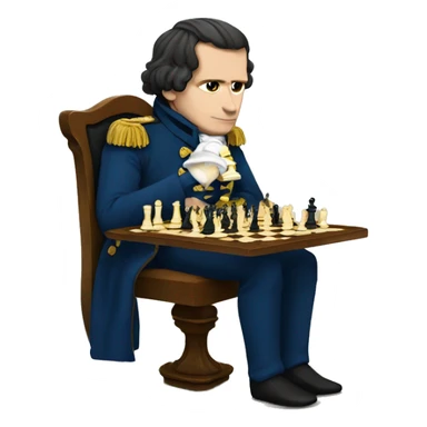 Napoleon playing chess sticker