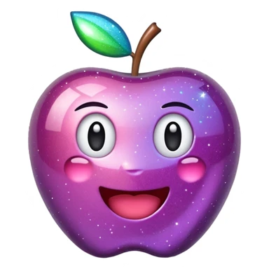3D Apple-style emoji of scattered glitter, sparkling and shining in multiple colors. Rounded, glossy, smooth, soft shadows, white background.
 sticker