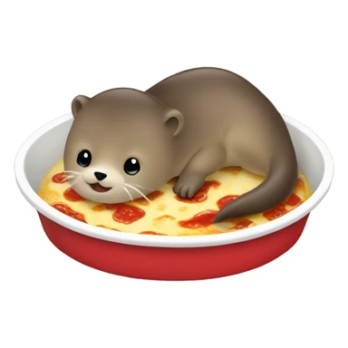 Loutre entrain de manger une lasagne sticker