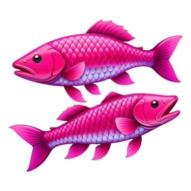 Neon pink pike fish  sticker