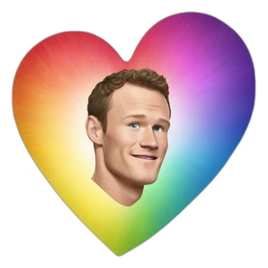 Jonathan Toews inside a rainbow heart sticker