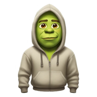 Shrek wearing a hoodie sticker