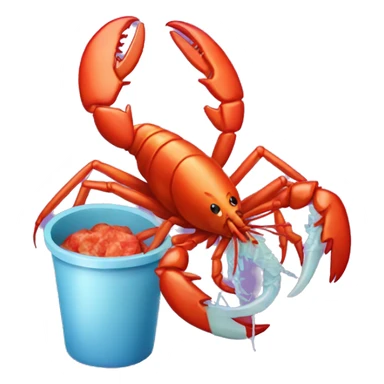 lobster eating shrimp sticker