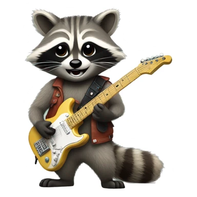 raccoon playing an electric guitar sticker