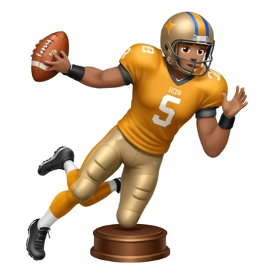 a trophy of a american football player stiff arm sticker