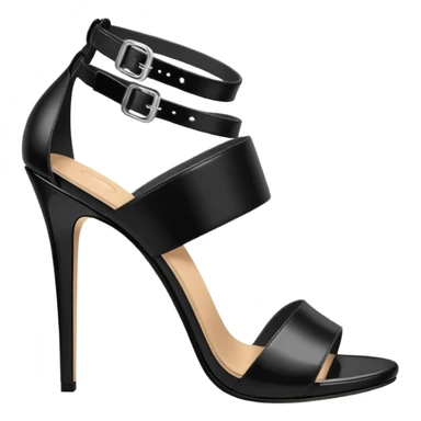 open toe black high heels sandals sticker