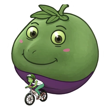 Naked girl riding eggplant  sticker