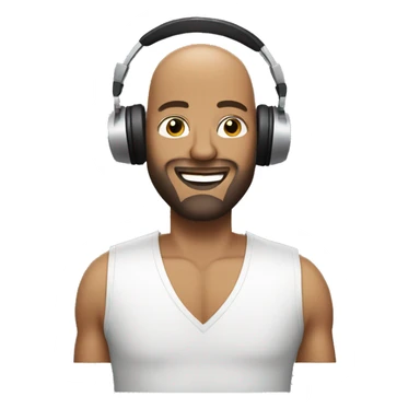 bald guy with short beard as a dj sticker