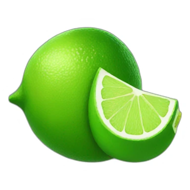 Green lips biting a lime sticker