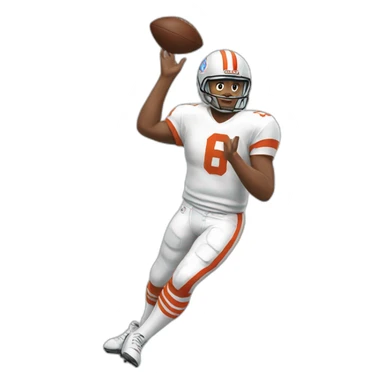 quarterback with striped knee socks throwing sticker