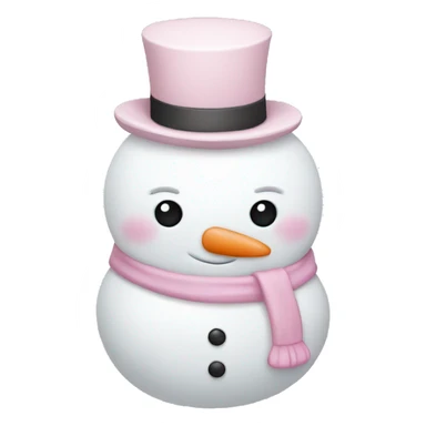 Cute white and light pink snowman sticker