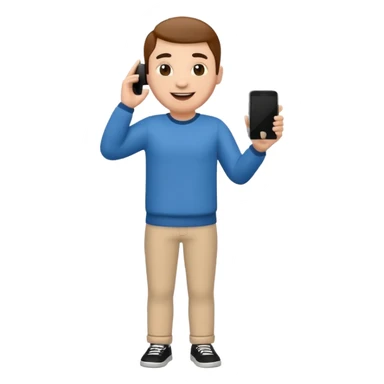 a single full body 3D bitmoji showing the action of talking to someone on mobile sticker