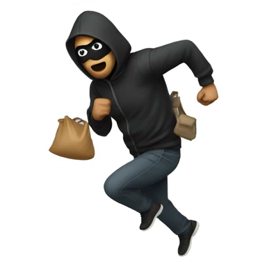 Robber running with a bag sticker