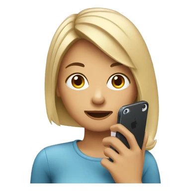 A girl with an iPhone calling someone  sticker