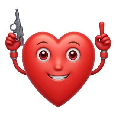 corazon de caricatura, amable, alegre, romantico, que tenga bracitos, ojos y sonrisa sticker