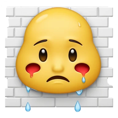 Грустный смайлик бьётся головой о стену sticker