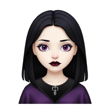 a slightly dark-haired girl in the Gothic style with black hair  sticker