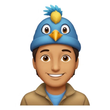 man with a bird hat sticker