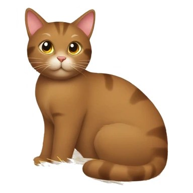 Brown cat with Christmas hay sticker