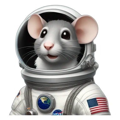 astronaut old rat realistic sticker