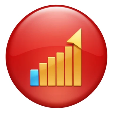 upward graph bursting play button sticker