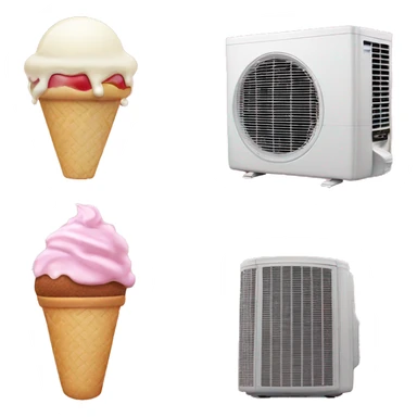 Pink air conditioner with ice cream milk apple and mix with football sticker