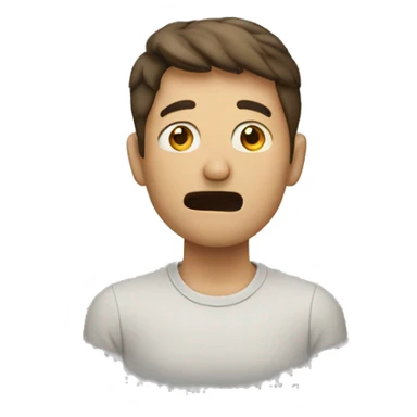 man with hand on face, looking to his right side, with open mouth, wondering sticker