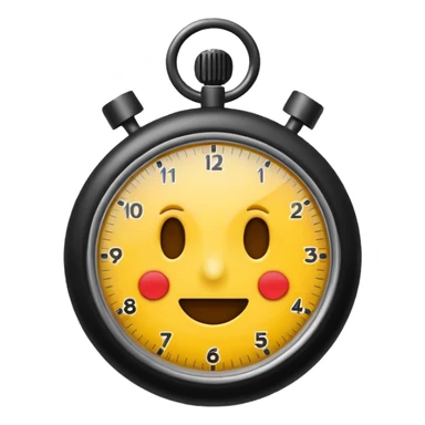 digital timer display showing 15 minutes, stylized as an emoji, bright and easy to read, no text sticker