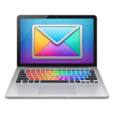 editing laptop, open, showing a colorful screen sticker