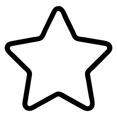 yellow star, left half solid yellow, right half just an outline, modern icon style sticker