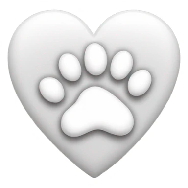White heart with dog's paw sticker