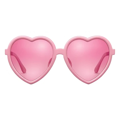  pink pair of pink heart-shaped sunglasses, shiny plastic frame, playful and cute style, soft reflections, isolated on transparent background" sticker
