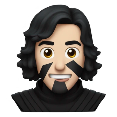 kylo ren without a helmet screaming "MORE" sticker