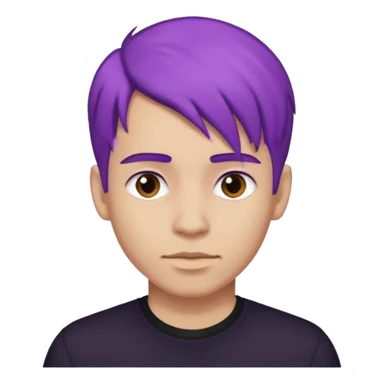 man with purple hair and black shirt sticker