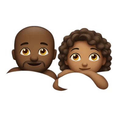 Woman and man cuddling in bed sticker