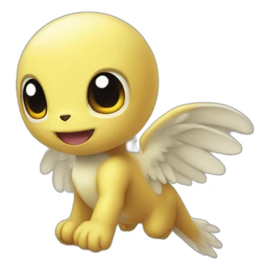 flying baby Digimon creature sticker