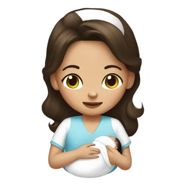 Brunette nursing baby sticker