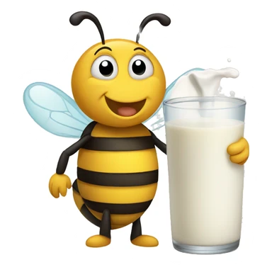 bee holding milk sticker