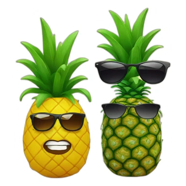 Pineapple in sunglasses and with tequila sticker