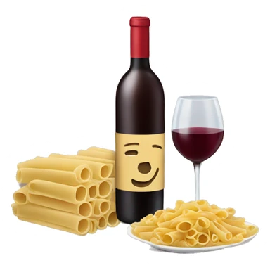 Wine and pasta sticker